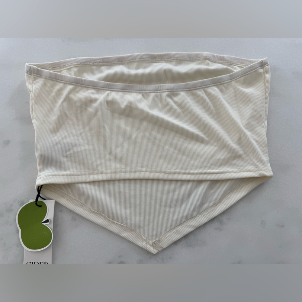 Cream Ribbed Tube Top NWT - Picture 4 of 4